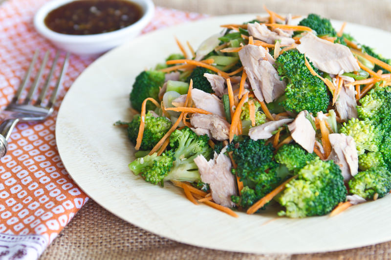 Spicy Broccoli and Tuna in Oyster Sauce as healthy Lunch Idea