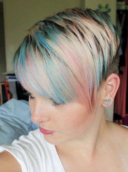 A rainbow of layer short choppy haircuts