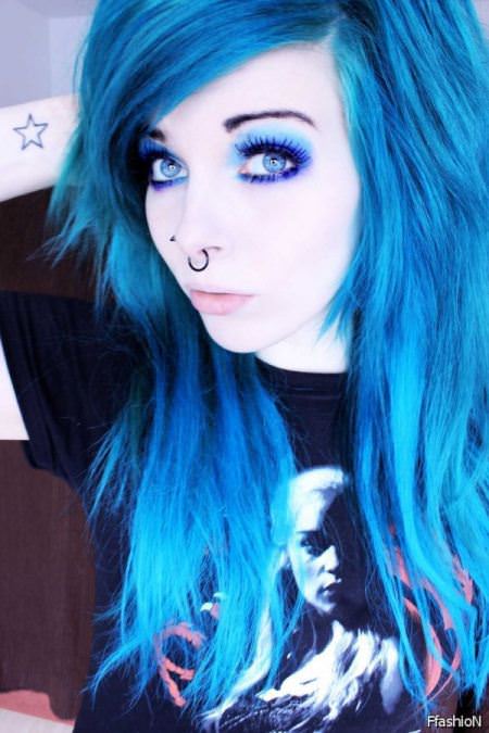Blue emo style cute emo styles for girls
