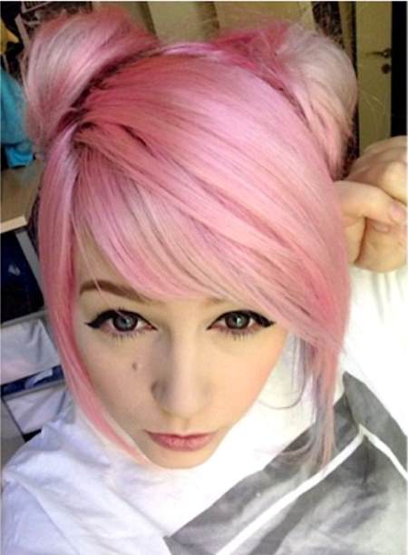 Cute pink buns emo styles for girls
