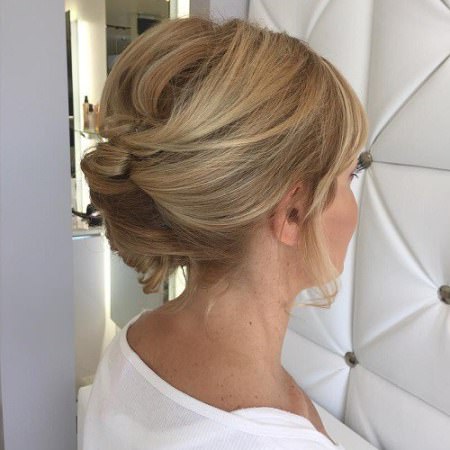 French roll updo mid-length hairstyles
