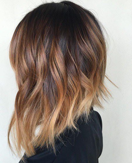 Long A line with ombre long bob haircuts