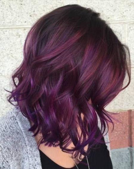 Pretty purple hairstyles for brown hair
