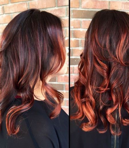 Ravishing red waves hairstyles for brown hair