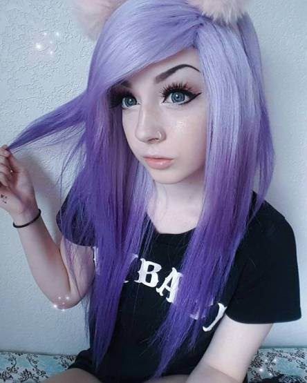 Reverse lavender ombre cute emo styles for girls
