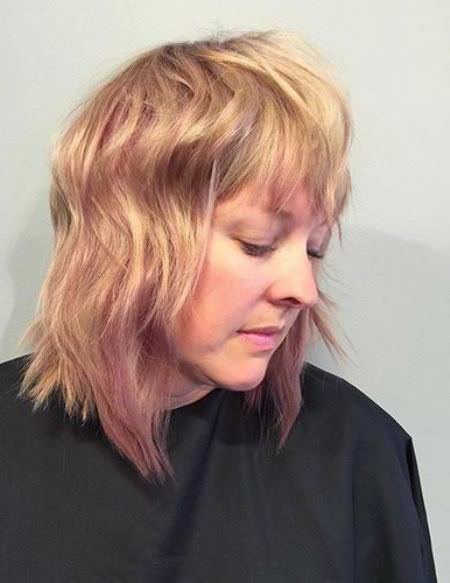 Rosy perspective medium length haircuts with bangs