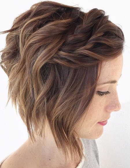 Short and messy hairstyle with twist trendy short haircuts