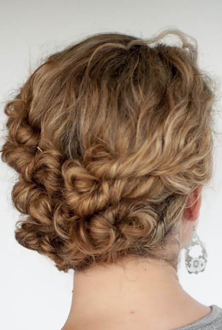 Simple twist updos for curly hair