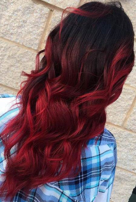 Soft red ombre hair ideas for blonde brown red black hair