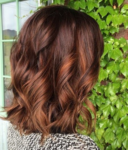 Spicey brown lob hairstyles for brown hair