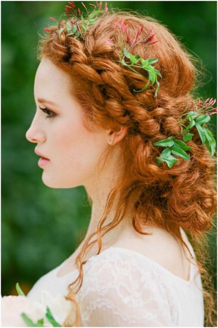 Spring blossom twisted updos for curly hair