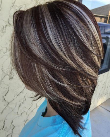 Steal gray highlights brown hair hairstyles for brown hair