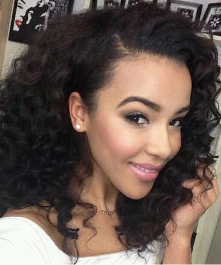 Weave with shoulder length curls hairstyles for black women