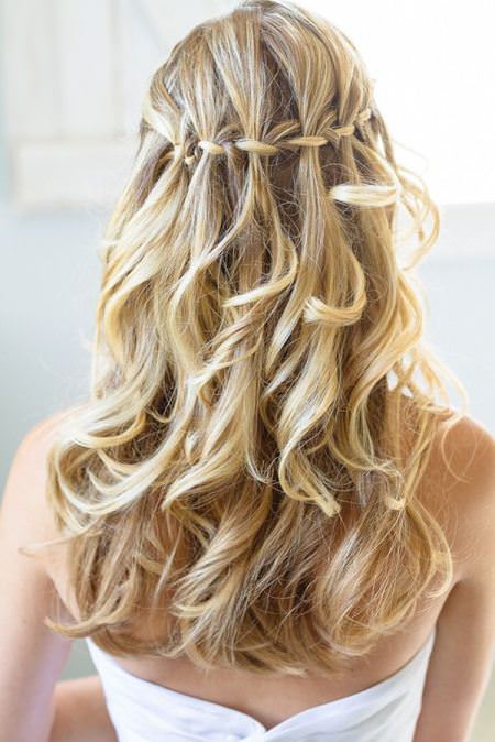 Whimsical water fall hairstyles for shoulder length