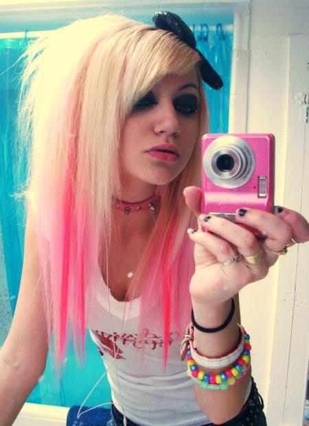 White and pink cute emo styles for girls