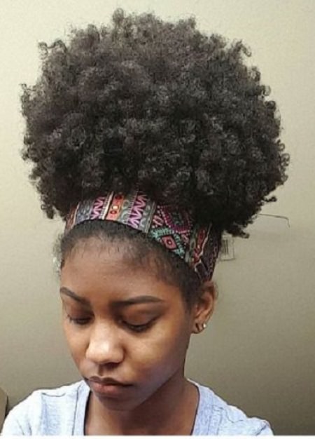 afro puffed with headband easy hairstyles for natural hair