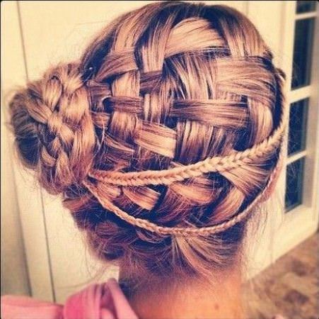 basket weave updo side hairstyles for prom night