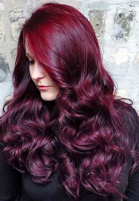 black and reddish purple lavender ombre hair and purple ombre