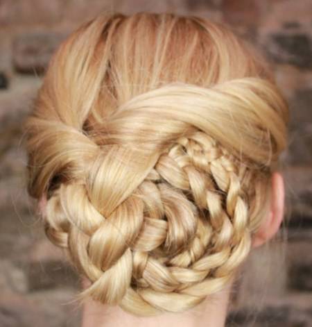 blonde braided seashell updo blonde hairstyles