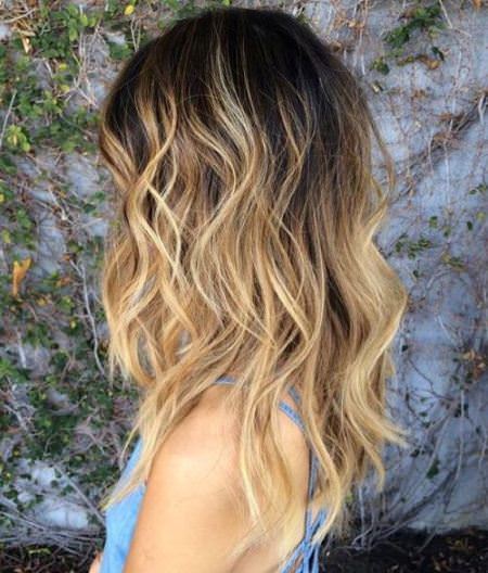 blonde waves with dark roots haircuts for curly hair