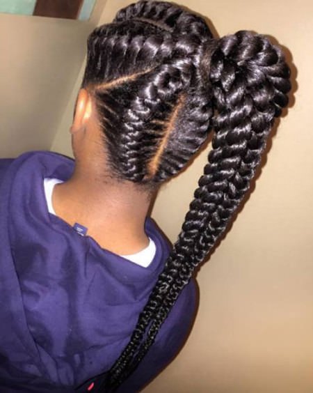 braided ponytail black braided hairstyles