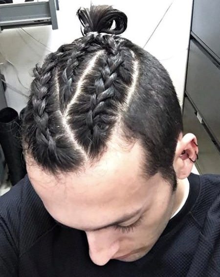 braided rows long hairstyles for men