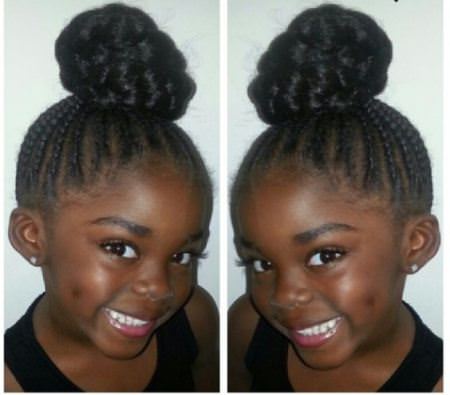 braided topknot braids for kids