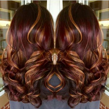 burgundy hair color with caramel highlights auburn hair color ideas