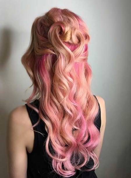 candy pastel coral balayage pastel hair color