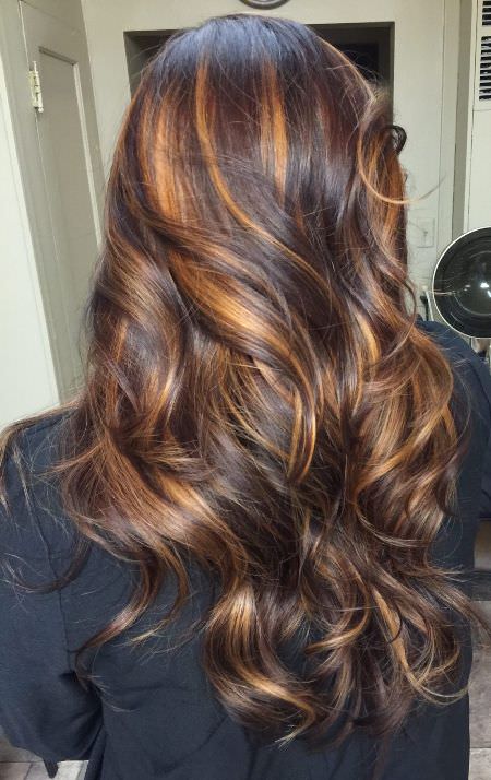 caramel highlights with tousled waved caramel highlights for women