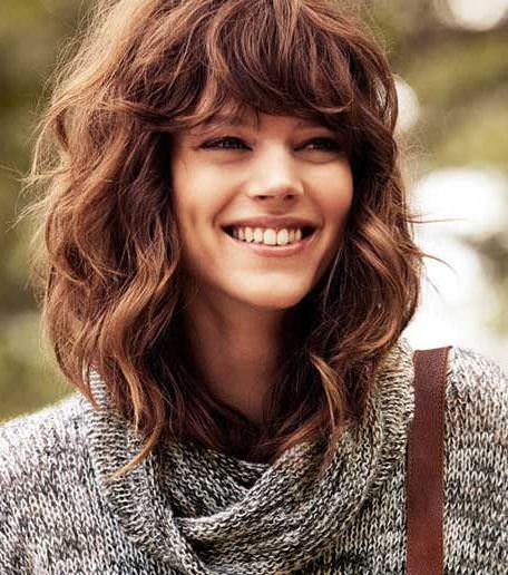 casual and curl different hairstyles with bangs
