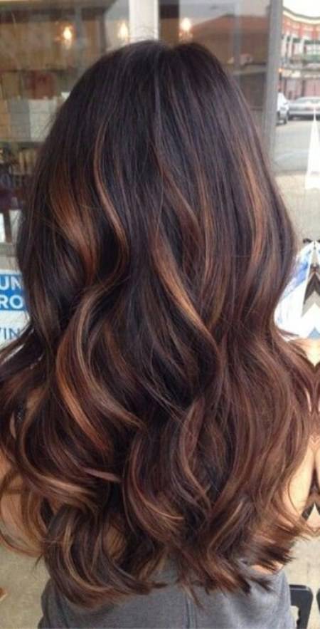 charamel highlights withn brunette hair caramel highlights for women