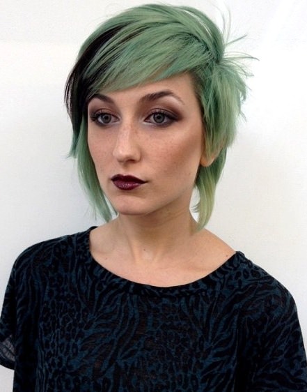 choppy texture and pastel color short choppy haircuts