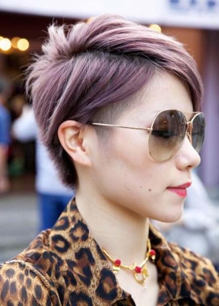 color rockabilly pixie cut for round face