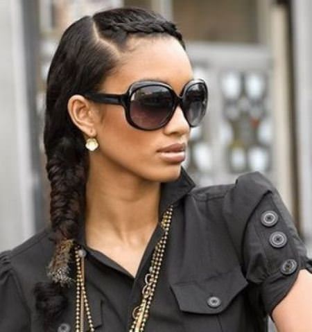 combo of french braid and fishtail braid natural hairstyles