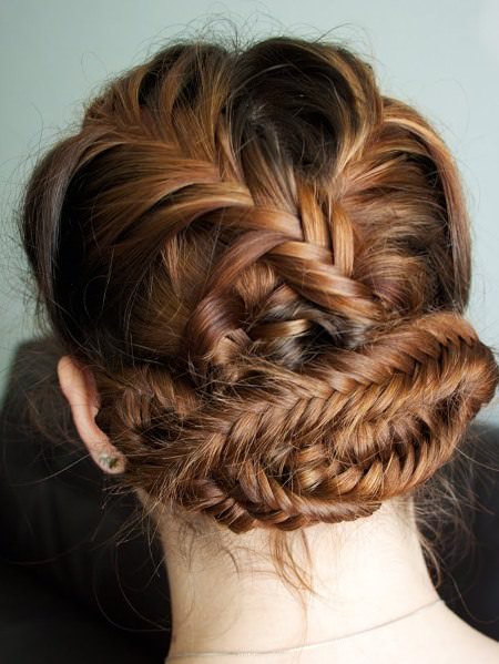 criss cross fishail updo creative fishtail braid hairstyles