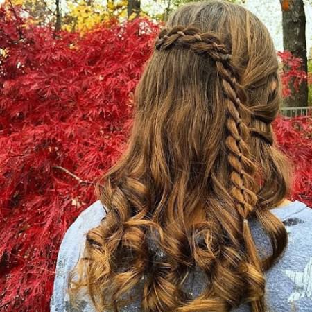 curls with lace braided hairstyles