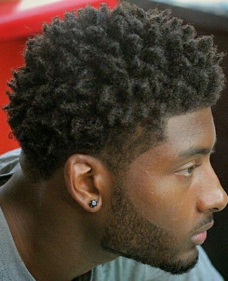 curly fade with line up haircuts for black men