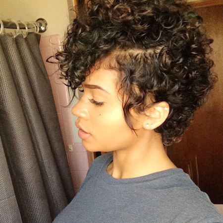 curly vintage faux hawk short hairstyles for black women