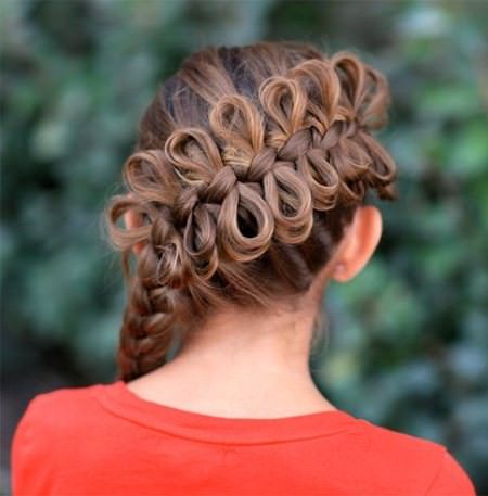 diagonal bow braids hairstyles for little girl
