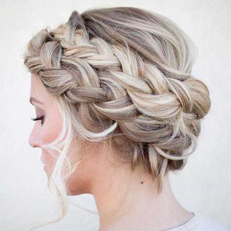 double crown braid side hairstyles for prom night