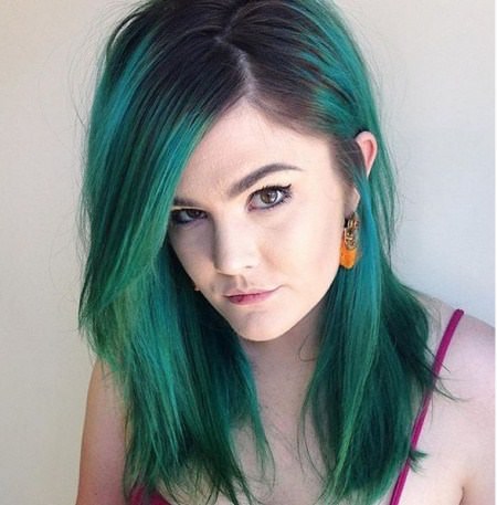 emerald and amethyst pastel hair color