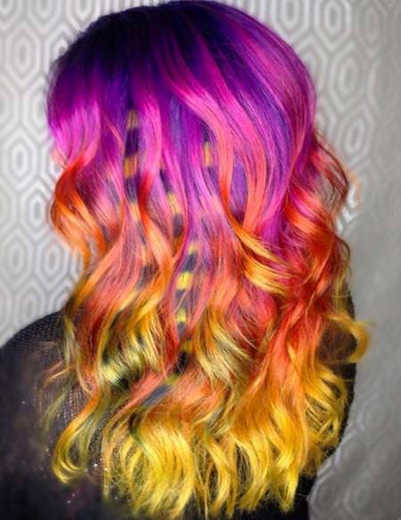 fire neon pastel hair color