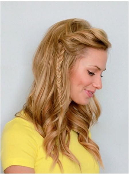 fishtail braid with a twist mid length hairstyles