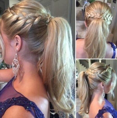 french braid ponytail hairstyles for girls