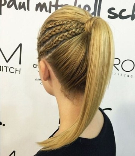 french braid ponytail straight hairstyles