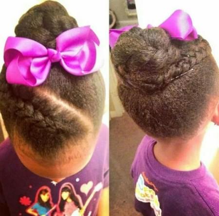french braided Updo black girl hairstyles