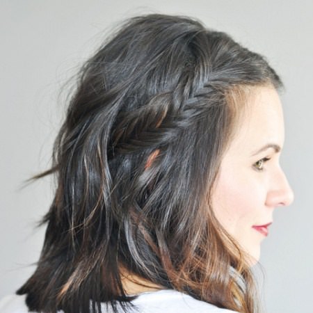 half up fishtail braid hairstyles for short hair