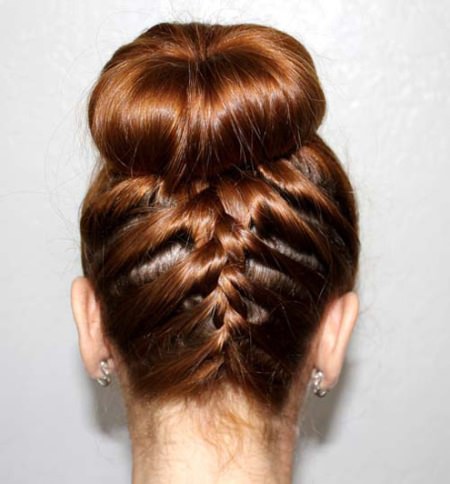 high bun with mohawk braided hairstyles
