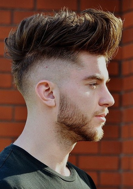 high fade with up sweep mohawk hairstyles